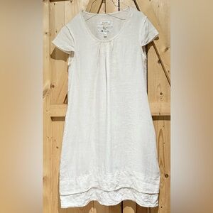 MALVIN- Hamburg Germany White Linen Cap Sleeve Dress